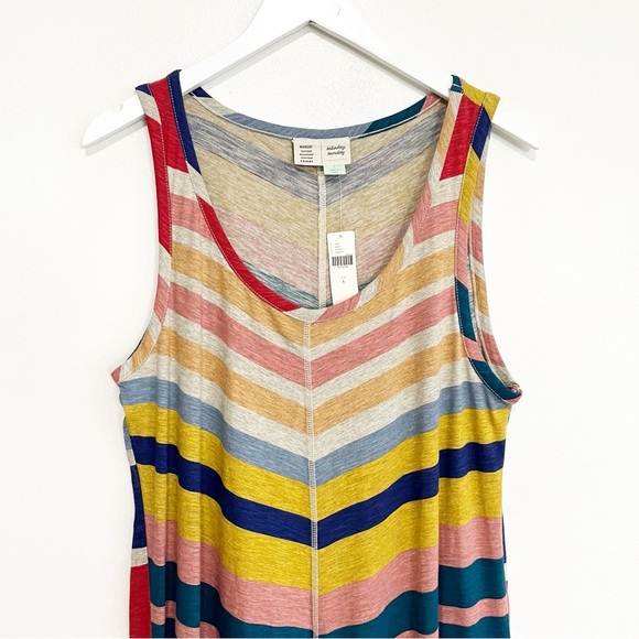 BOGO! NEW Anthropologie Saturday Sunday Chevron Stripe Maxi Dress Large - Picture 4 of 9